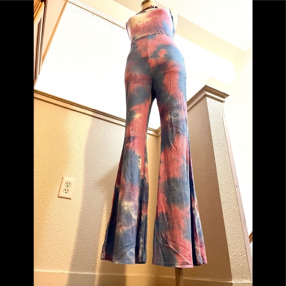 Pants - NWT M L Tie Dye Blue Pink White Jumpsuit